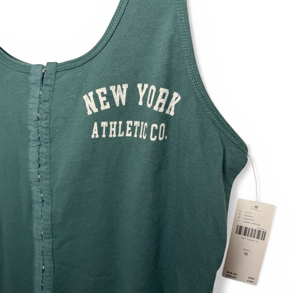 Pilcro Anthropologie Tank Top Green Button Front Summer Crop Medium NWT - Picture 5 of 14